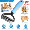 Dog Grooming Rakes 2 Sided Undercoat Rake Pet Dematting Shedding Comb Pet Grooming Tool for Pet Dogs Cats Medium & Long Hair Pet Detangler Tool Remove