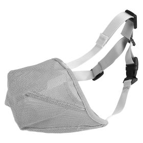 Pet Muzzle Mask Soft Mesh Muzzle Adjustable Dog Mouth Cover with Breathable Mesh Adjustable Neck Forehead Strap for Anti Biting Barking Chewing (Option: Grey_XL)