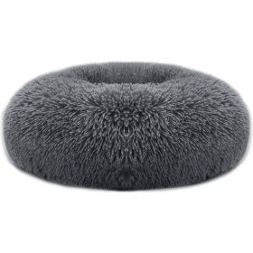 Pet Dog Bed Soft Warm Fleece Puppy Cat Bed Dog Cozy Nest Sofa Bed Cushion For S/M Dog (Option: DGray_L)