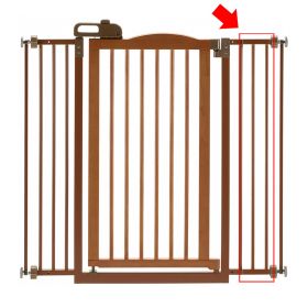 Tall One-Touch Gate (Option: Touch Gate II Extension in Brown)