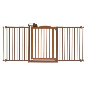 One- Touch Gate (Option: Touch Gate II Wide in Brown)