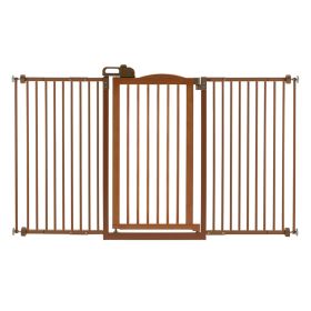Tall One-Touch Gate (Option: Touch Gate II Wide in Brown)