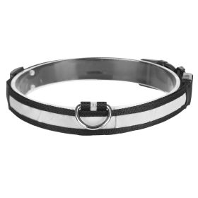 LED Dog Collar USB Rechargeable Adjustable Dog Safety Collar Night Safety Flashing Luminous Light up Collar (Option: L_Color)